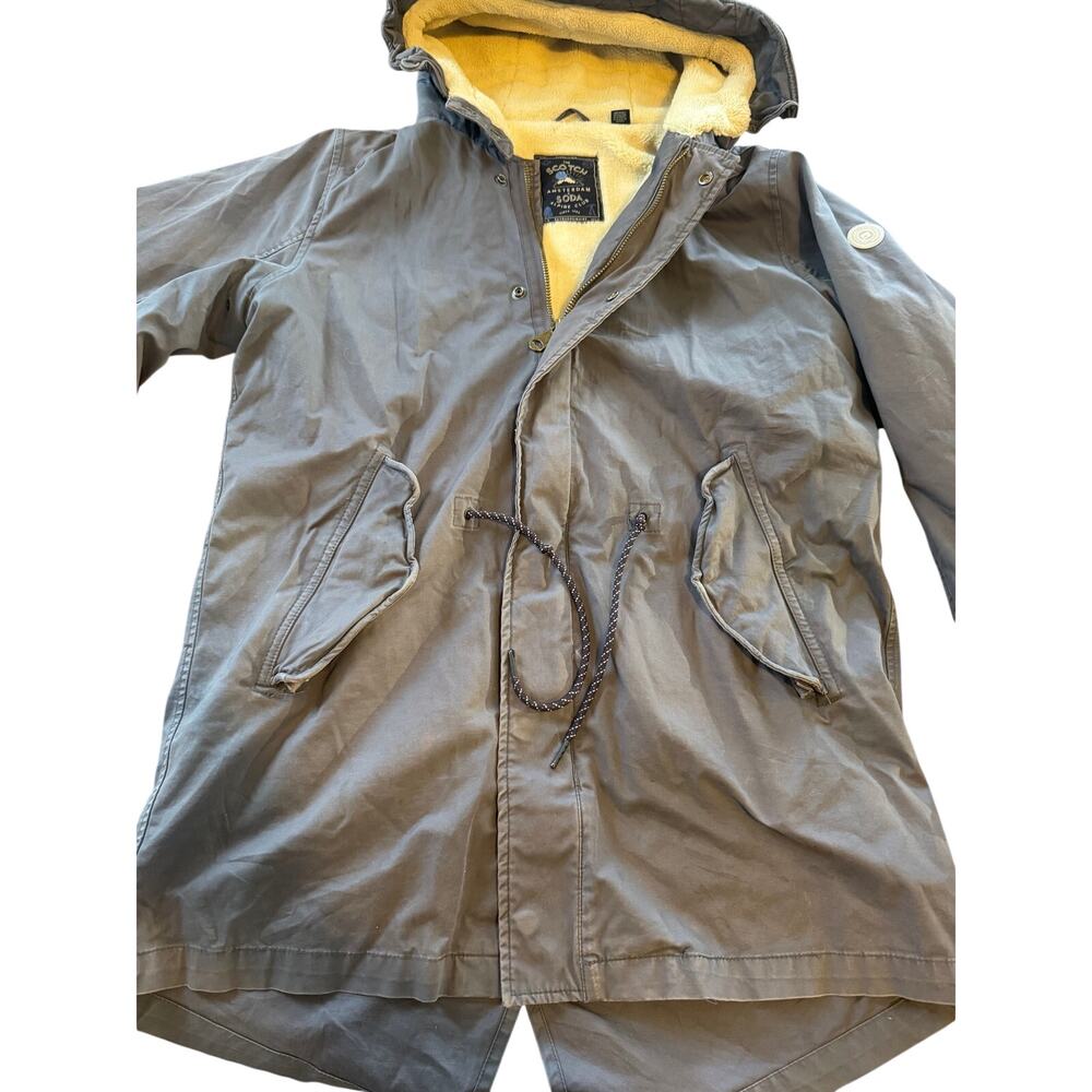 Scotch & Soda Teddy Lined Men's Parka Large Winter Fishtail Camping Field Jacket - Picture 14 of 16